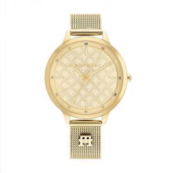 Montre femme tommy hilfiger iris acier milanais doré - analogiques - edora - 0