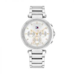 Montre chronographe femme tommy hilfiger emily acier argenté - chronographes - edora - 0