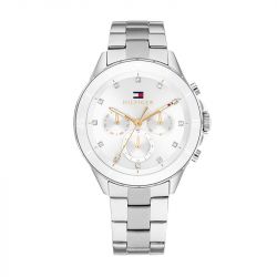 Montre chronographe femme tommy hilfiger mellie acier argenté - chronographes - edora - 0