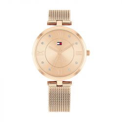 Montre femme tommy hilfiger ella rose acier milanais rose - analogiques - edora - 0