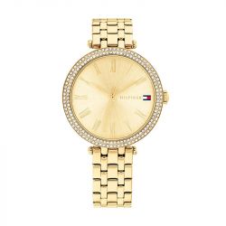 Montre femme tommy hilfiger natalie or acier doré - analogiques - edora - 0