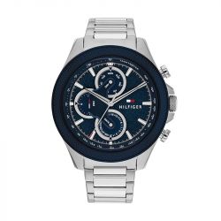 Montre chronographe homme tommy hilfiger clark acier argenté - chronographes - edora - 0