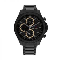 Montre chronographe homme tommy hilfiger clark acier noir - chronographes - edora - 0