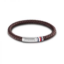 Bracelet homme 19cm tommy hilfiger interwoven cuir brun - plus-de-bracelets-hommes - edora - 0