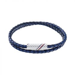 Bracelet homme 19cm tommy hilfiger 2.0 cuir bleu - plus-de-bracelets-hommes - edora - 0