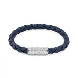 Bracelet homme 19cm tommy hilfiger exploded cuir bleu - plus-de-bracelets-hommes - edora - 0