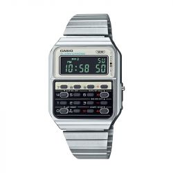 Montre digitale mixte casio heritage acier argenté - digitales - edora - 0