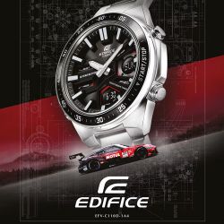 Montre chronographe homme casio edifice acier argenté - chronographes - edora - 1