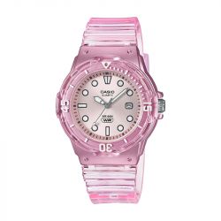 Montre femme casio timeless "pop" résine rose transparente - analogiques - edora - 0