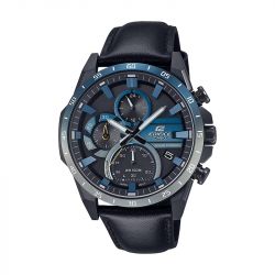 Montre chronographe solaire homme casio edifice cuir noir - solaires - edora - 0