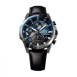 Montre chronographe solaire homme casio edifice cuir noir - solaires - edora - 2