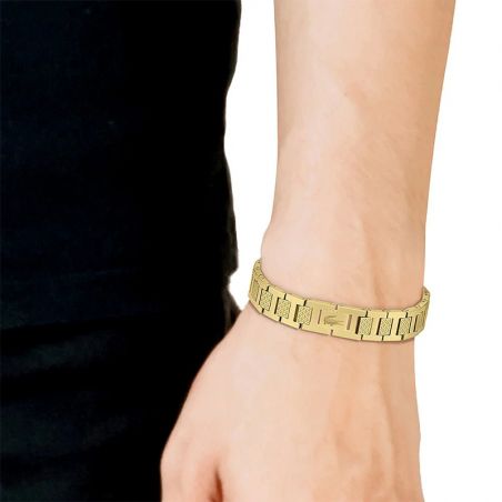 Bracelet or & argent, bracelet plaqué or, bracelet cuir & tissu (8) - plus-de-bracelets-hommes - edora - 2