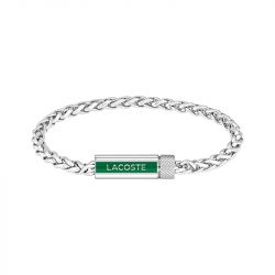 Bracelet homme 19cm lacoste spelt acier argenté - plus-de-bracelets-hommes - edora - 0