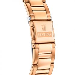 Montre chronographe femme festina boyfriend blanc acier doré rose - chronographes - edora - 3