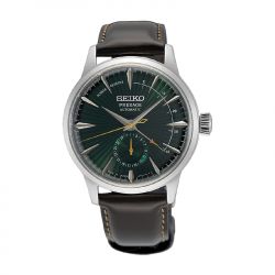 Montre automatique homme seiko presage vert cuir brun - automatiques - edora - 0