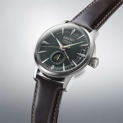 Montre automatique homme seiko presage vert cuir brun - automatiques - edora - 2