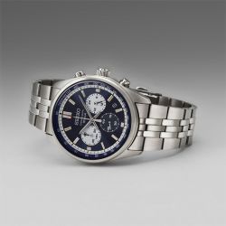 Montre chronographe homme seiko sport bleu acier argenté - chronographes - edora - 1