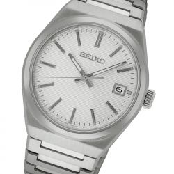 Montre homme seiko classique blanc acier argenté - analogiques - edora - 1