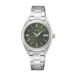 Montre chronographe homme seiko classique vert acier argenté - chronographes - edora - 0