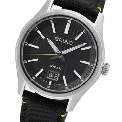 Montre homme seiko sport noir nylon noir - analogiques - edora - 1