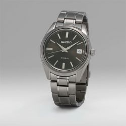 Montre homme seiko classique noir titane - analogiques - edora - 1