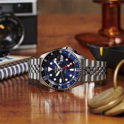 Montre automatique homme seiko 5  bleu acier argenté - automatiques - edora - 2