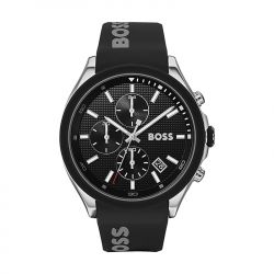 Montre chronographe homme boss velocity silicone noir - chronographes - edora - 0