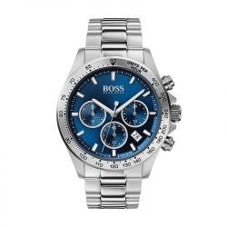 Montre chronographe homme boss hero bleu acier argenté - chronographes - edora - 0