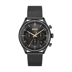 Montre chronographe homme boss gregor noir acier noir - chronographes - edora - 0