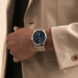 Montre homme boss reason bleu acier argenté - analogiques - edora - 3