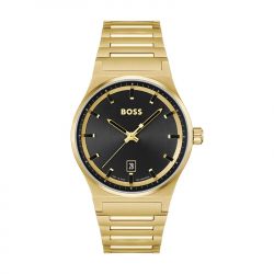 Montre homme boss candor noir acier doré - analogiques - edora - 0