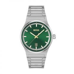 Montre homme boss candor vert acier argenté - analogiques - edora - 0