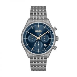 Montre chronographe homme boss gregor bleu acier gris - chronographes - edora - 0