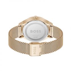 Montre homme boss tyler noir acier doré rose - analogiques - edora - 2