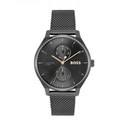 Montre homme boss tyler noir acier noir - analogiques - edora - 0