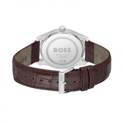 Montre homme boss principle cuir brun - analogiques - edora - 2