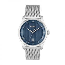 Montre homme boss principle bleu acier argenté - analogiques - edora - 0