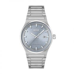 Montre automatique homme boss candor bleu acier argenté - automatiques - edora - 0