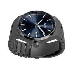 Montre automatique homme boss candor bleu acier noir - automatiques - edora - 2