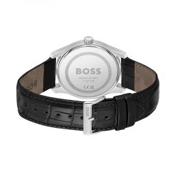 Montre homme boss principle noir cuir noir - analogiques - edora - 2