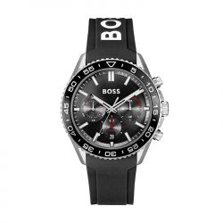 Montre chronographe homme boss runner silicone noir - chronographes - edora - 0