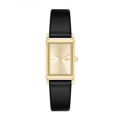 Montre femme lacoste catherine or cuir noir - analogiques - edora - 0