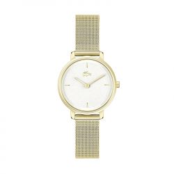 Montre femme lacoste suzanne blanc acier doré - analogiques - edora - 0