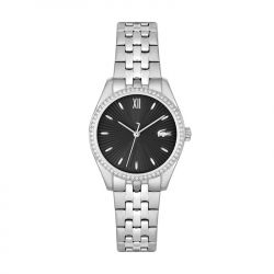 Montre femme lacoste tuilerie noir acier argenté - analogiques - edora - 0