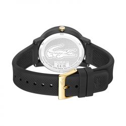 Montre femme lacoste 12.12 noir silicone noir - analogiques - edora - 2