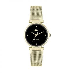 Montre femme lacoste orba noir acier doré - analogiques - edora - 0