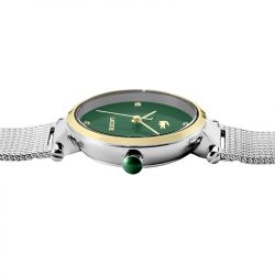 Montre femme lacoste orba vert acier argenté - analogiques - edora - 2