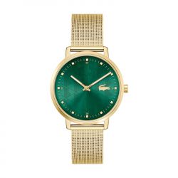 Montre femme lacoste crocorigin vert acier doré - analogiques - edora - 0