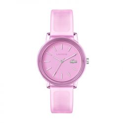 Montre femme lacoste 12.12 rose silicone rose - analogiques - edora - 0