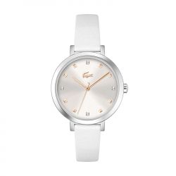 Montre femme lacoste riga blanc cuir blanc - analogiques - edora - 0